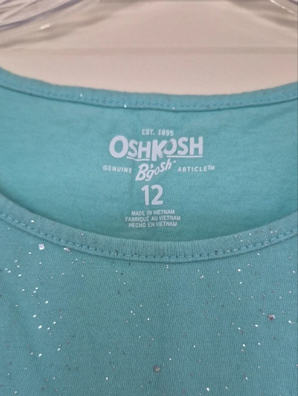 OshKosh B'gosh Girls' Aqua Sparkle Cold-Shoulder Tunic/Tee